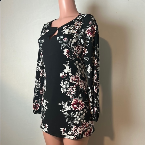 White House Black Market Long Sleeve Tunic Keyhole Neck Lined Size Small - Picture 1 of 15